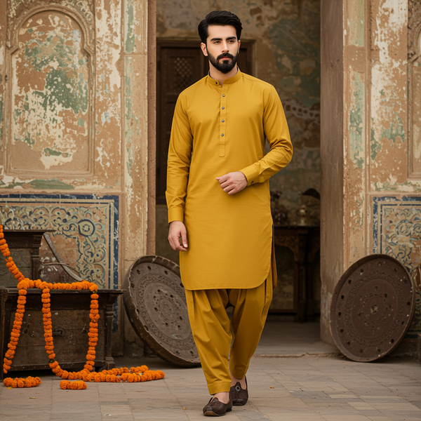 Unstitched Mustered Wash & Wear Shalwar Kameez Fabric